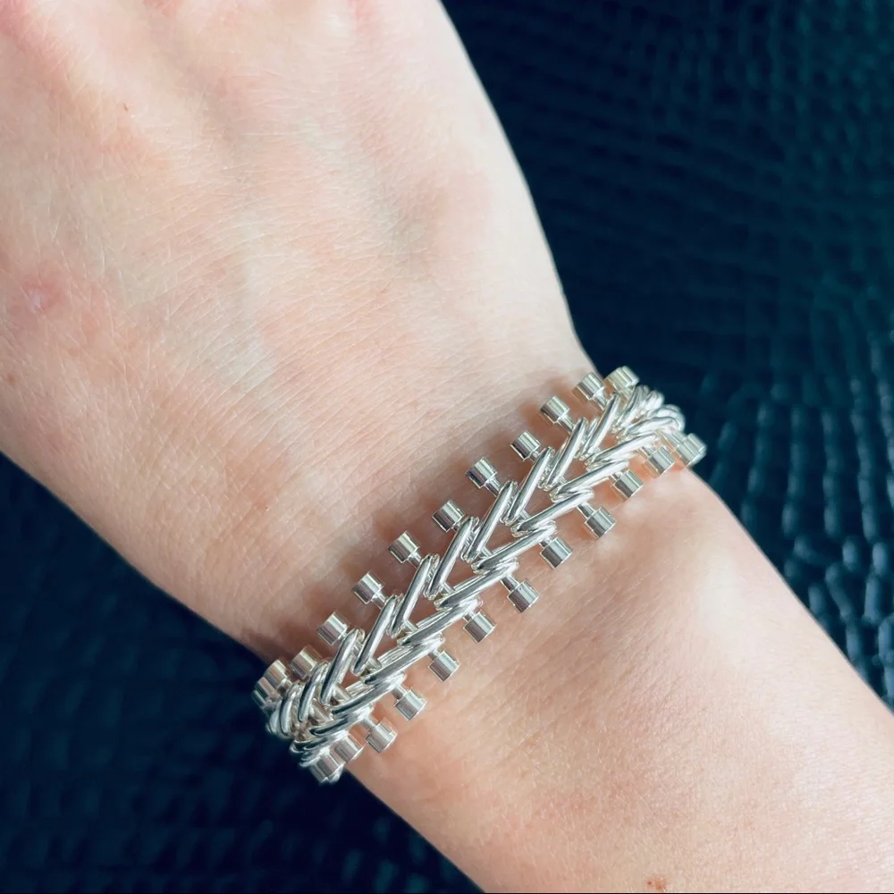 Sterling Silver Men's Chain Bracelet - Polished Silver
